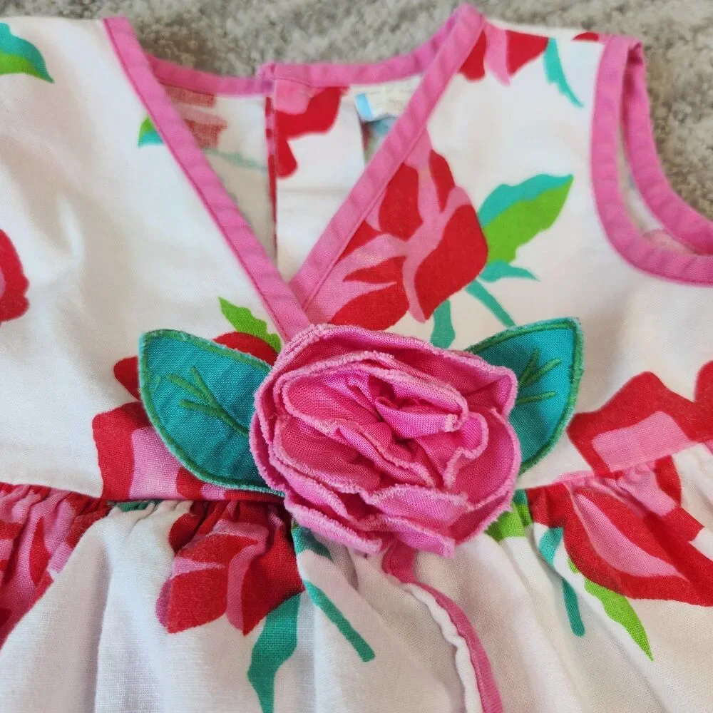 Girls Rose floral rose vintage tank swing top size 18 months
